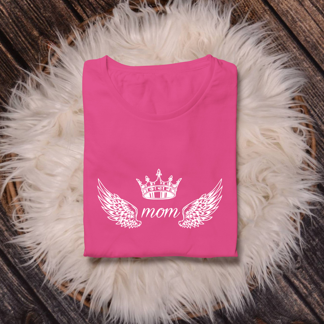 Mom's T-Shirt - Mom Wings (Black)