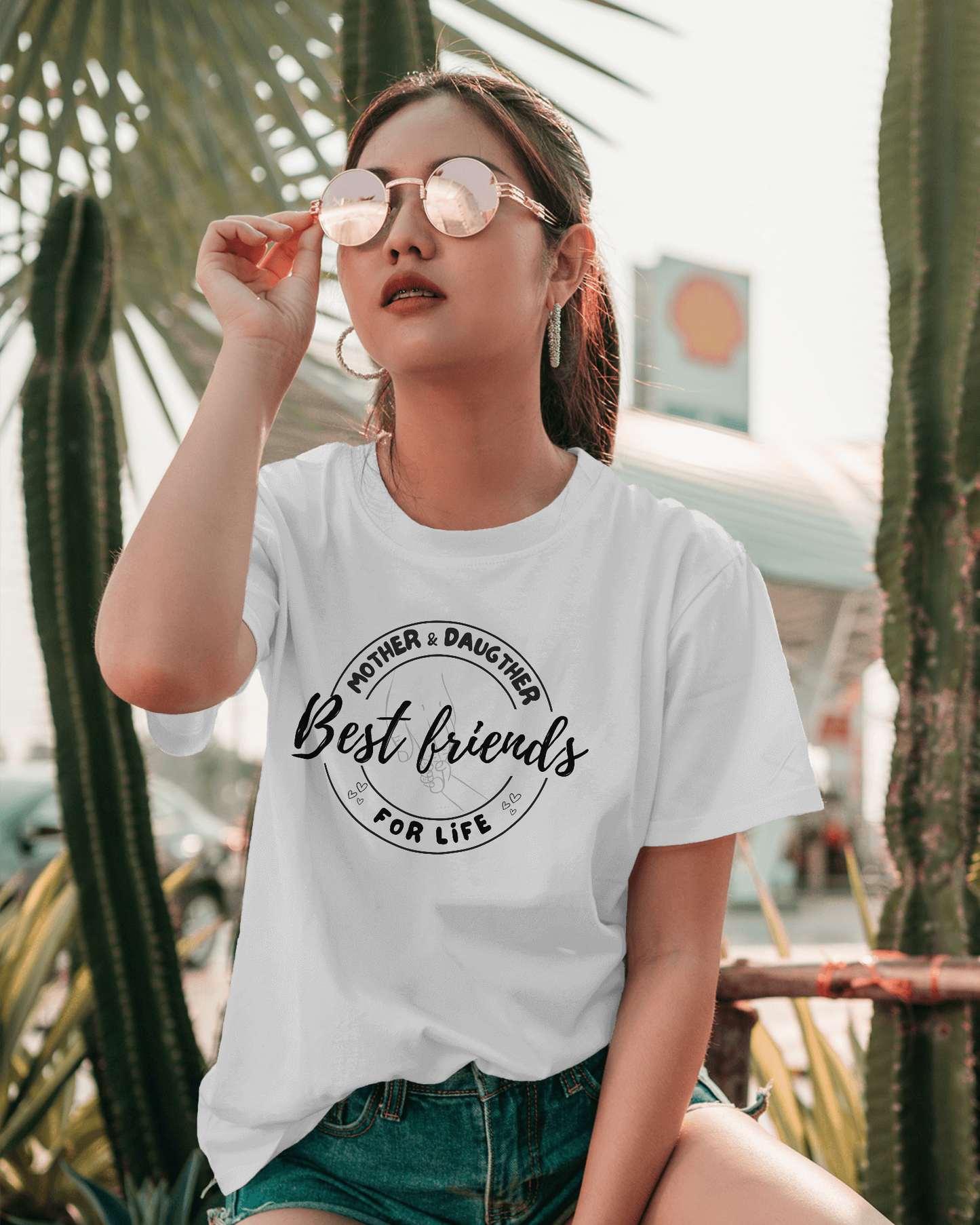 Mom-Daughter T-Shirt || Best Friends For Life (White)